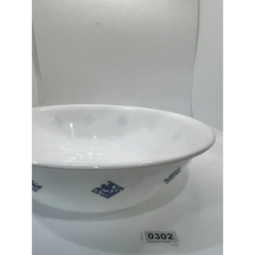 corelle serving bowl white blue deep 8